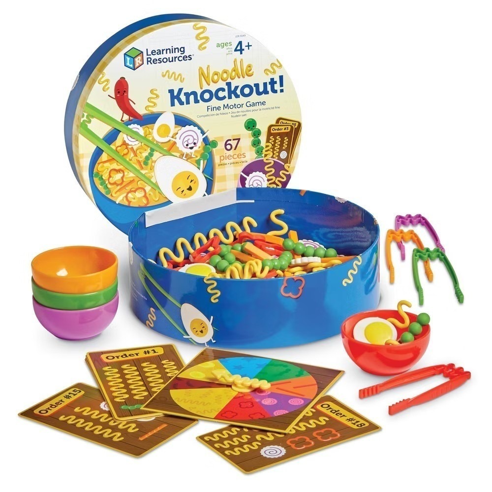 67 Pcs Learning Resources Noodle Knockout! Ramen Rumble Fine Motor Game for Kids